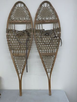 The Maine Snow Show by LL Bean Antique Wooden Snowshoes 14”x48” Vintage Wooden 2