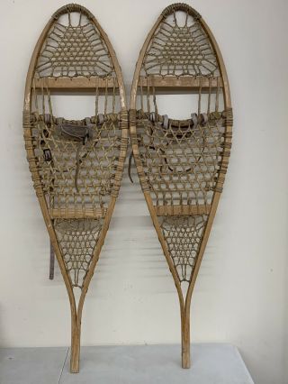 The Maine Snow Show by LL Bean Antique Wooden Snowshoes 14”x48” Vintage Wooden 7