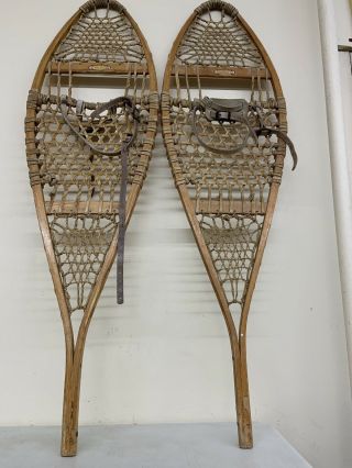The Maine Snow Show by LL Bean Antique Wooden Snowshoes 14”x48” Vintage Wooden 8