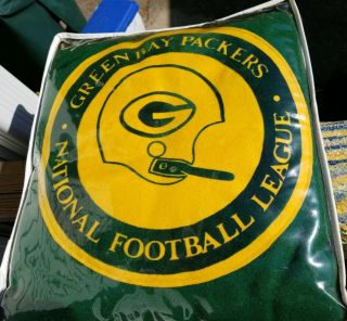 Vintage Pendleton Nfl Green Bay Packers Robe In A Bag Wool Stadium Blanket
