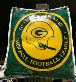 Vintage Pendleton NFL Green Bay Packers Robe in a Bag Wool Stadium Blanket 2