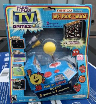 Vintage Jakks Pacific Namco Ms.  Pac - Man Plug And Play Tv Game Boxed Sfh