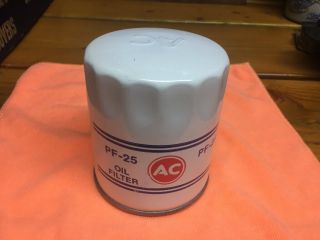 Vintage Embossed Nos Ac Delco Chevy Pf 25 Oil Filter