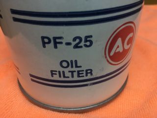 Vintage Embossed NOS AC Delco Chevy PF 25 Oil Filter 3