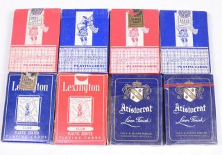 (8) Vintage Single Decks Playing Cards Johnnie Walker Lexington Aristocrat W/box