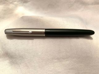 Vintage Parker 51 Fountain Pen Black With Chrome And Jeweled Cap