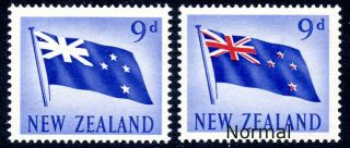 Zealand Rare 1960 9d Flag Missing Red Mnh Sg 790a Cat.  £475