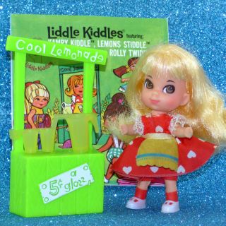 Vintage Mattel Liddle Kiddle Lemons Stiddle Doll,  Shoes Lemonade Stand Booklet