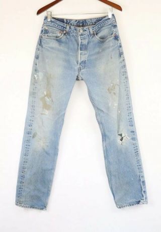 Vintage Levis 501xx Distressed Blue Jeans Fits 30x31