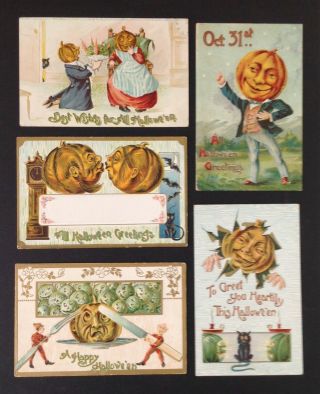 Vintage Halloween Postcards (5) Gottschalk Series 2040 (part 2) Jol People