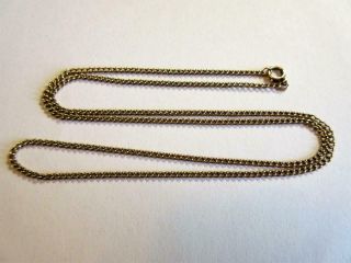 Vintage Solid 9ct Gold 18 Inch Long Fine Curb Link Necklace,  Chain - 3.  2g