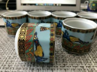 RARE Rosenthal Versace Le Voyage de Marco de Polo Egg Holder Cups (6 set) 2