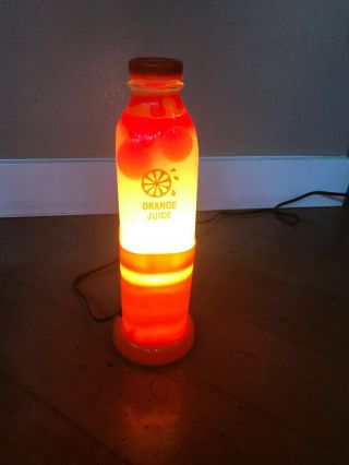 Vintage Unique Retro - Orange Juice - Pulpy Lava Lamp 14 " Tall