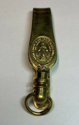 † Hard To Find Vintage " Immaculate Mary " Habit Belt Clip For Rosary 2 1/2 " †