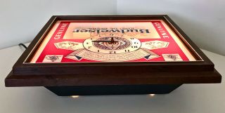 Vintage 60s 70s BUDWEISER Clydesdales Deluxe Label Sign Lighted Clock Light RARE 8