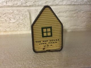 Vintage The Nut House Of Lynn Tin Litho Container Lynn,  Mass 