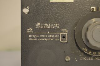 Vintage General Radio Beat Frequency Oscillator Audio Generator,  Type 1304 - B 6