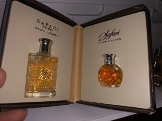 Vintage Miniature Perfume & Cologne Box 2 Bottles Safari Ralph Lauren