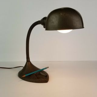 Mid Century Industrial Lamp Marks Manufacturing Co Chicago 4163 Vtg Gooseneck 4