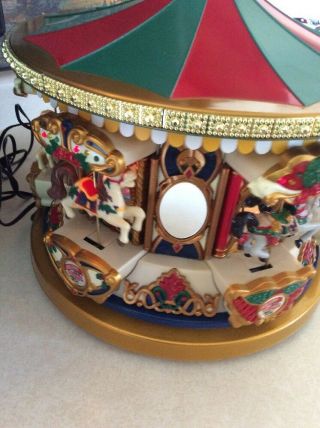 Vtg Mr Christmas Holiday Merry Go Round Moving Music Electric Box Horse Instruct 2