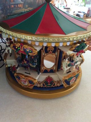 Vtg Mr Christmas Holiday Merry Go Round Moving Music Electric Box Horse Instruct 3