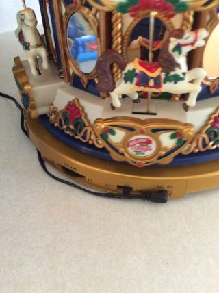 Vtg Mr Christmas Holiday Merry Go Round Moving Music Electric Box Horse Instruct 6