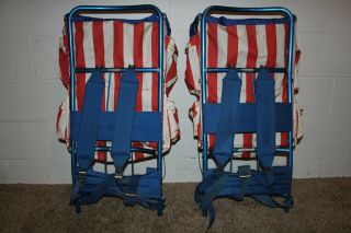 Vtg SET 2 World Famous Backpack Stars & Stripes External Lightweight Frame Pack 5