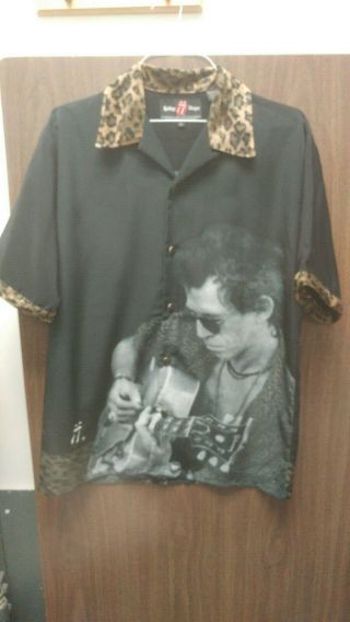 Rolling Stones Keith Richards Vintage Hawaiian Shirt By Dragonfly Size Large