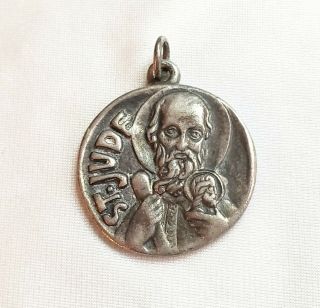 Very Rare Vintage James Avery Signed Sterling Silver St Jude Pendant Charm