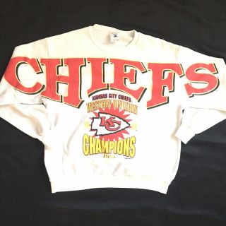 Vintage Kansas City Chiefs Sweatshirt Crewneck Sweater Xl All Over Print 90s Nfl