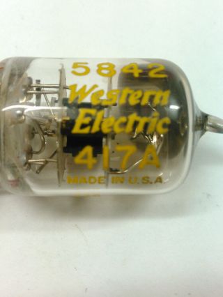Pair (2) Vintage Western Electric 417A 5842 Vacuum Tubes Made In USA 1954 1960 5