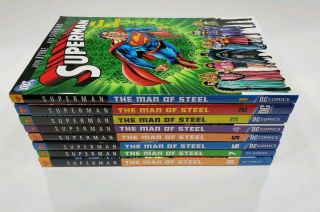 Superman - THE MAN OF STEEL Volumes 1 - 8 - RARE - Byrne - Graphic Novels TPB - DC 3