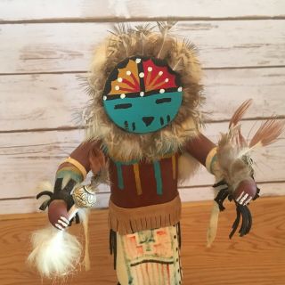 Vintage Sunface Kachina Doll from 1975 Handmade and signed by J.  T. 5