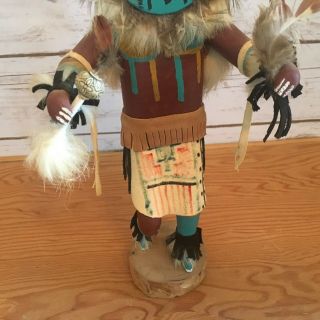 Vintage Sunface Kachina Doll from 1975 Handmade and signed by J.  T. 6