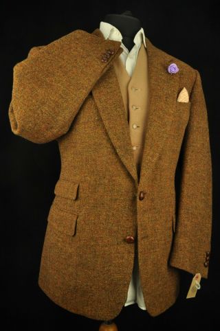 Vtg Harris Tweed Tailored Country Hacking Jacket 42 " 101 Stunning Cloth