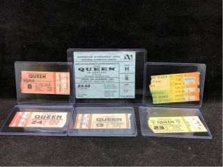 Queen Set Of 6 Vintage 1980 Concert Ticket Stubs The Game Tour Us & Uk