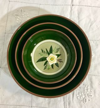 Vintage Stangl Pottery Star Flower 3 Serving Set/nesting Bowls 8”,  9 1/2”,  12”