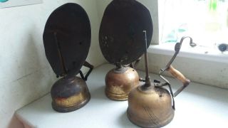 3 X Vintage - Brass Tank Tilley Lamp - - Radiator - R 1/ 2 Spares / Repairs
