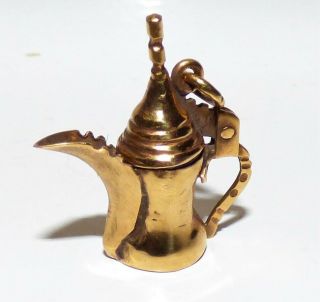 Vintage 18ct Gold Coffee Pot Charm Pendant Arabian Coffee Kettle 18k Stamped