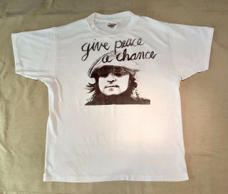 Rare True Vintage John Lennon Give Peace A Chance T Shirt