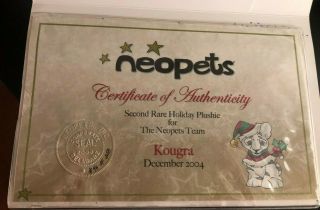NEOPETS - Christmas Kougra - TNT Staff Exclusive - Rare - 2004 6