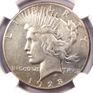 1928 Peace Silver Dollar $1 - Ngc Au Details - Rare 1928 - P Key Date Coin