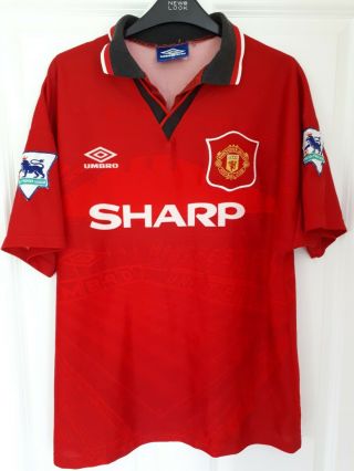 Manchester United 1994 1995 Home Umbro Vintage Football Shirt M Cantona