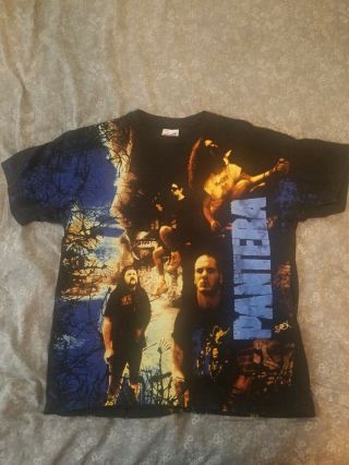 Vintage Pantera 1993 Vulgar Display L T - Shirt All Over Print 90s Owner