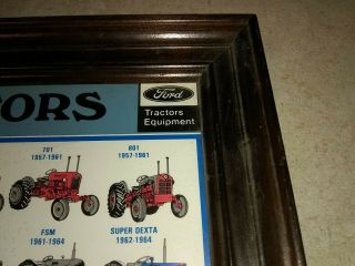 Vtg Print History Of Ford Tractors Framed 18 