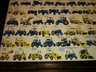 Vtg Print History Of Ford Tractors Framed 18 