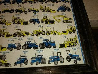 Vtg Print History Of Ford Tractors Framed 18 