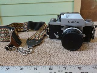 Nikon F Vintage Film Camera Body With Nikkor - H Auto Lens - Bayonet Mount