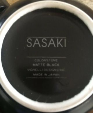 Vintage Sasaki Colorstone Matte Black Coffee Mugs,  Set of 5,  Vignelli Japan 4