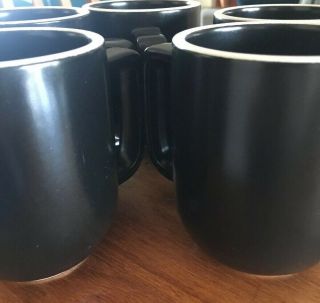 Vintage Sasaki Colorstone Matte Black Coffee Mugs,  Set of 5,  Vignelli Japan 6